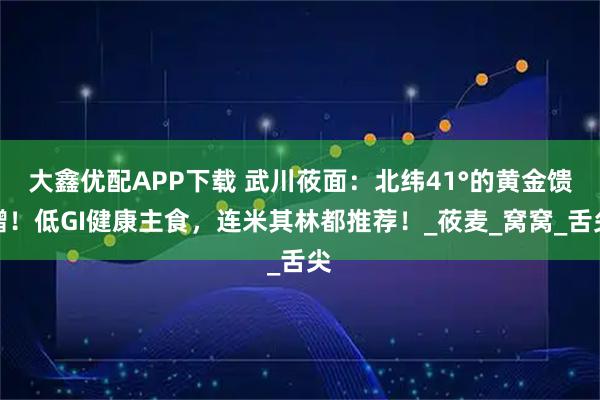 大鑫优配APP下载 武川莜面：北纬41°的黄金馈赠！低GI健康主食，连米其林都推荐！_莜麦_窝窝_舌尖